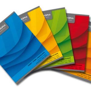 Caiet A5, 60 file - 70g/mp, liniat stanga, coperta carton color, AURORA Office - matematica