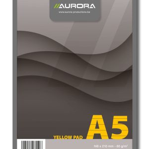 Blocnotes capsat, A5, 80 file - 80g/mp, microperforatii, AURORA Office - dictando - hartie galbena