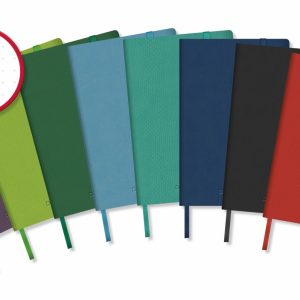 Caiet cu elastic, coperti rigide, 140 x 215mm, 96 file-80g/mp, hartie cream, AURORA -velin cu puncte