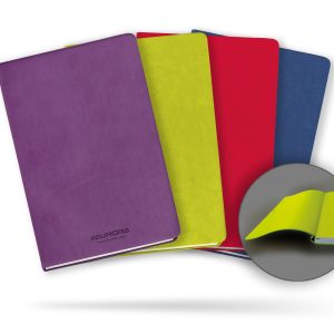Caiet A5, 192 file - hartie FSC 80 g/mp, coperta soft-touch culori asortate, AURORA Capri - dictando