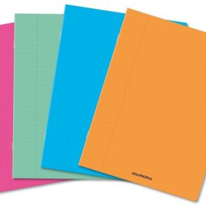 Caiet A4, 60 file - 80g/mp, liniat stanga, coperta PP transparent color, AURORA - velin