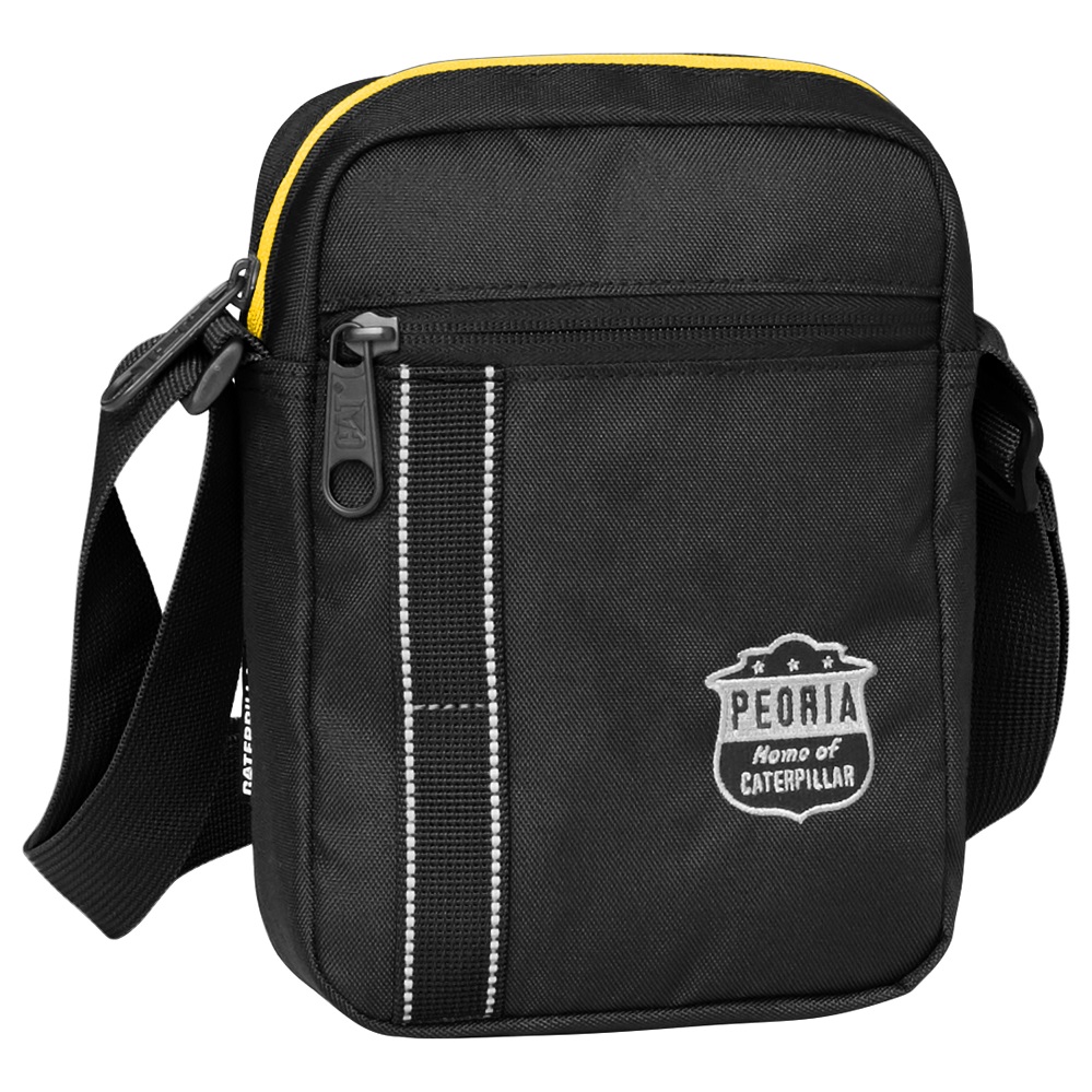 Borseta de umar CATERPILLAR Mochilas rPET Peoria, material 600D poliester - negru/galben