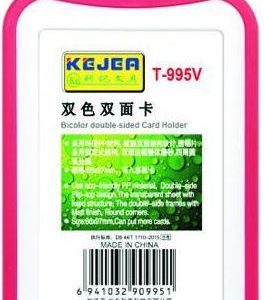 Suport PP tip flip, pentru carduri, 66 x 97mm, vertical, 5 buc/set, KEJEA - rosu