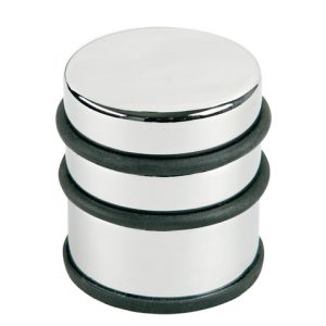 Opritor metalic inalt, pentru usa, rotund, cu inel de cauciuc, ALCO Design - argintiu