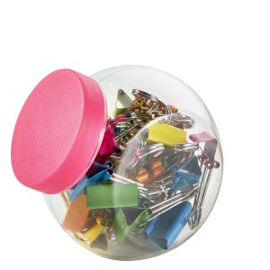Clip hartie 19 mm, 25/borcan, ALCO - neon asortate