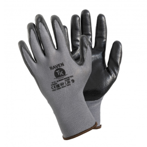 Manusi protectie, din poliester/PU, EN 388 (4121X), EN 420+A1,EN 407, TK- Raven - marimea 8