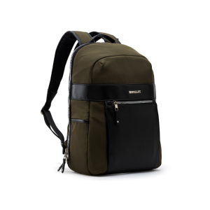 Rucsac BESTLIFE Alya, 43x30x15cm, copartiment tableta si laptop 14.1 inch, maro/negru