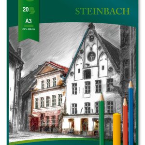 Bloc desen A3, 20 file - 250g/mp, AURORA Steinbach - carton alb