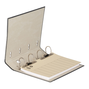 Biblioraft A4 cu 2 mecanisme, margine metalica, 75mm, ELBA Smart - marmorat