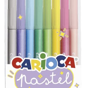 Carioca super lavabila, varf 1-4.7mm, 8 culori/set, CARIOCA Pastel - culori pastel