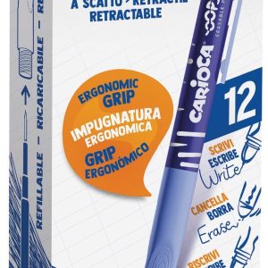 Pix erasable, 0.7mm, retractabil, CARIOCA Oops - albastru