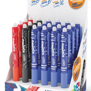 Display CARIOCA Oops, cu pixuri erasables, retractabile, 0.7mm, 24 buc/display - culori asortate