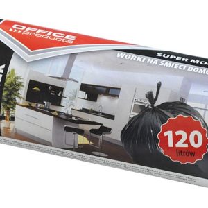 Saci menaj super rezistenti 120L, 66 x 109cm, 24 microni, 10 buc/rola, Office Products - negri