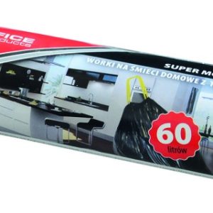Saci menaj super rezistenti 60L, cu snur, 57 x 72cm, 25 microni, 10buc/rola, Office Products -negri