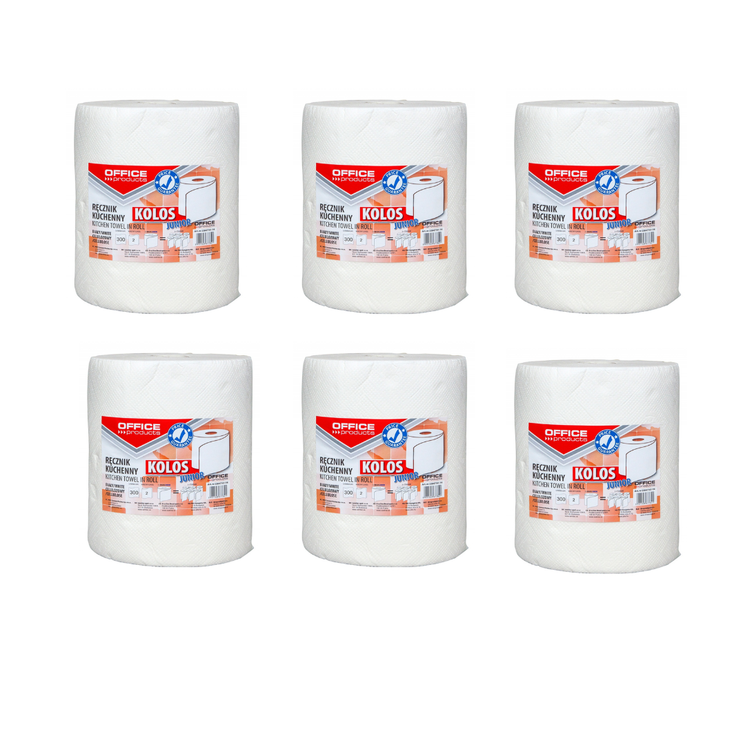 Prosop rola hartie alba, 60m - 2 straturi, 6 role/set, Office Products Kolos Junior