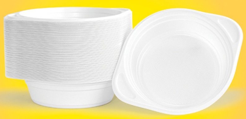 Castroane din plastic, 500ml, D-16cm, 100 buc/set, Office Products - alb