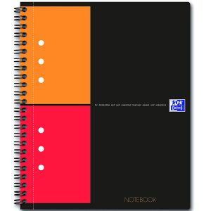 Caiet cu spirala, OXFORD Int. Notebook, A5+, 80 file-80g/mp, Scribzee, coperta carton rigid - mate