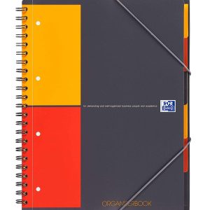 Caiet cu spirala, OXFORD Int. Organiserbook, A4+, 80 file-80g/mp, Scribzee, 4 perf, coperta PP-mate