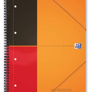 Caiet cu spirala, OXFORD Int. Meetingbook, A4+, 80 file-80g/mp, Scribzee, 4 perf, coperta PP-dictand