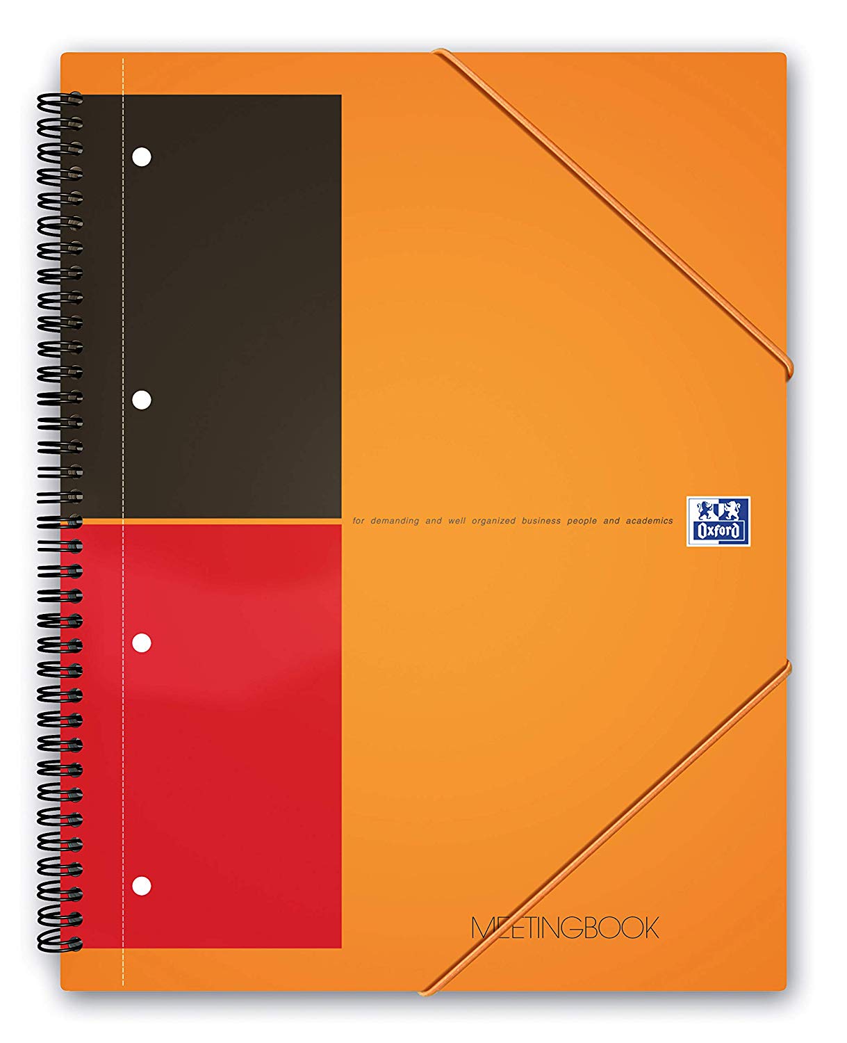 Caiet cu spirala, OXFORD Int. Meetingbook, A4+, 80 file-80g/mp, Scribzee, 4 perf, coperta PP-dictand