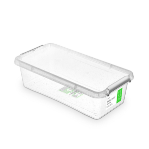Container plastic cu capac, transparent, antibacterial, ORPLAST Nanobox - capacitate 6 L