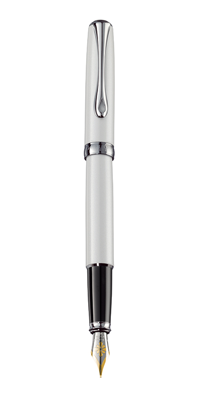 Stilou Diplomat Excellence A2, cu penita M, aurita 14kt. - Pearl White