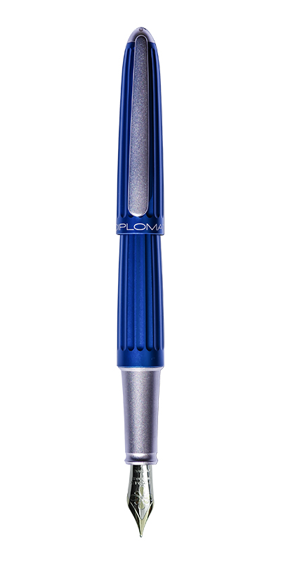 Stilou Diplomat Aero, cu penita M, aurita 14kt. - blue