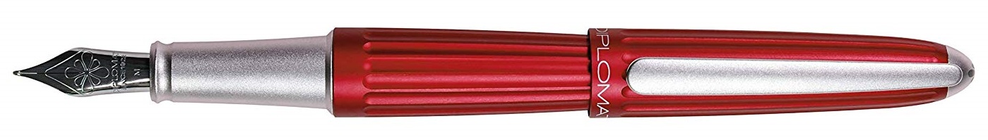 Stilou Diplomat Aero, cu penita M, din otel inoxidabil - red