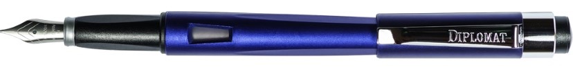 Stilou Diplomat Magnum, cu penita F, din otel inoxidabil - indigo blue