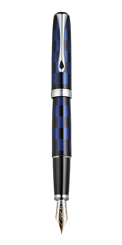 Stilou Diplomat Excellence A, cu penita M, aurita 14kt. - Rome Black Blue