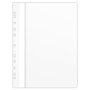 Dosar plastic PVC, cu sina si multiperforatii, 10 buc/set, DONAU - alb