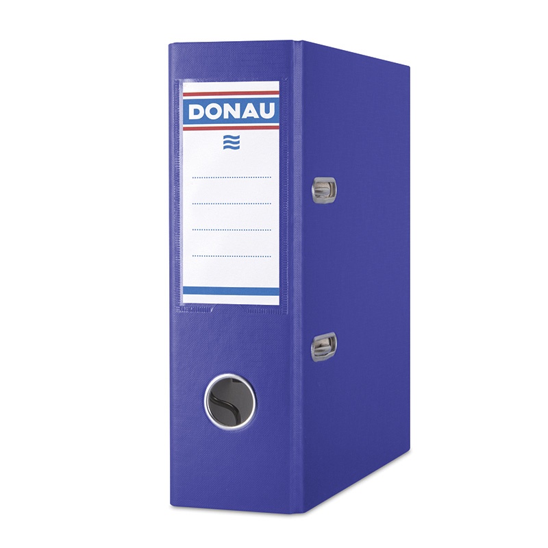 Biblioraft A5, plastifiat PP/paper, 75 mm, DONAU Master - albastru inchis