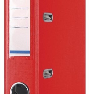 Biblioraft A4, plastifiat PP/PP, margine metalica, 50 mm, DONAU Premium - rosu