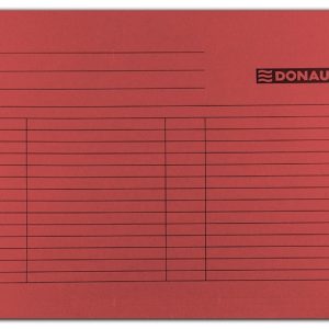 Dosar suspendabil cu eticheta, bagheta metalica, carton 230g/mp, 5 buc/set, DONAU - rosu