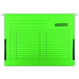Dosar suspendabil cu burduf si eticheta , bagheta metalica, 5 buc/set, DONAU - verde