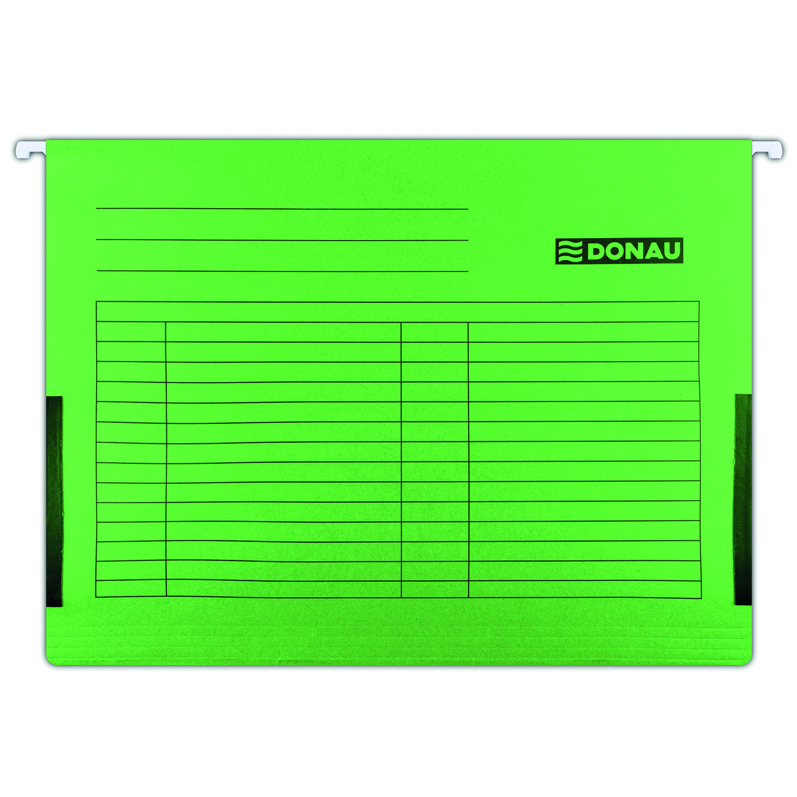 Dosar suspendabil cu burduf si eticheta , bagheta metalica, 5 buc/set, DONAU - verde