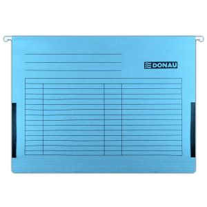 Dosar suspendabil cu burduf si eticheta , bagheta metalica, 5 buc/set, DONAU - albastru