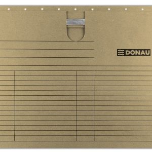 Dosar suspendabil cu sina, carton 230g/mp, bagheta metalica, 5 buc/set, DONAU - maro