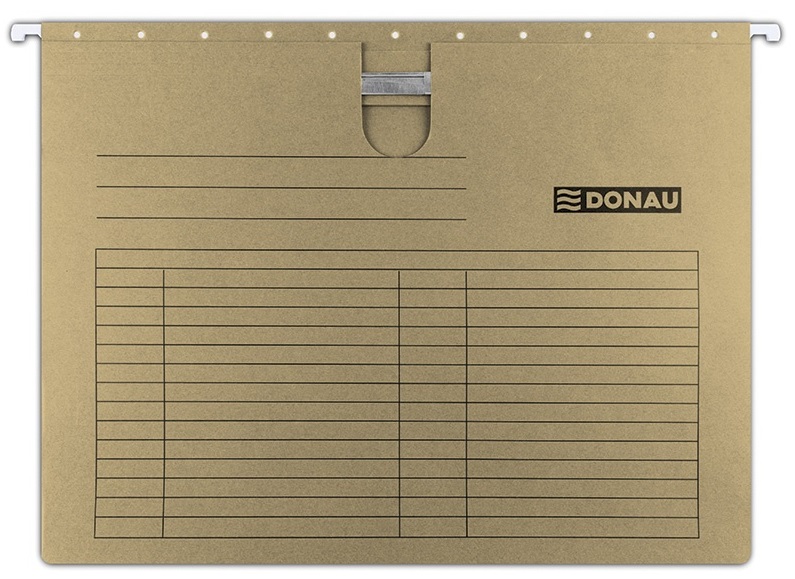 Dosar suspendabil cu sina, carton 230g/mp, bagheta metalica, 5 buc/set, DONAU - maro