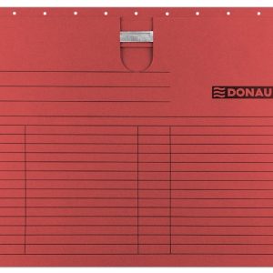 Dosar suspendabil cu sina, carton 230g/mp, bagheta metalica, 5 buc/set, DONAU - rosu
