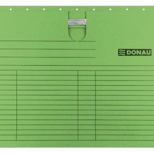 Dosar suspendabil cu sina, carton 230g/mp, bagheta metalica, 5 buc/set, DONAU - verde