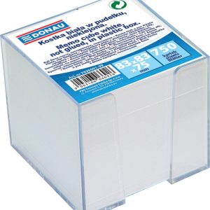 Cub hartie cu suport plastic, 92x92x82mm, DONAU - hartie culoare alba