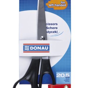 Foarfeca otel, ergonomica, 20.5cm, pentru stangaci, DONAU Classic - maner negru