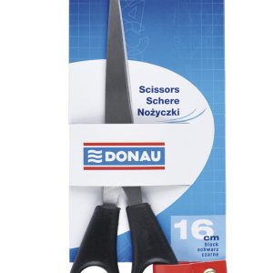 Foarfeca otel, ergonomica, 16cm, DONAU Classic- maner negru