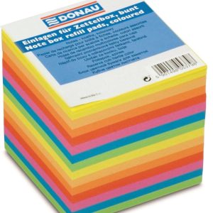Cub hartie 90x90x90mm, 700 file - lipite pe o latura, DONAU - hartie culori asortate