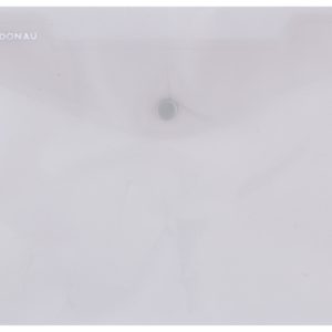 Mapa PP protectie documente A5 landscape, inchidere cu capsa, 10/set, DONAU - fumuriu