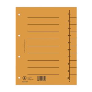 Separatoare carton manila 250g/mp, 300 x 240mm, 100/set, DONAU - orange