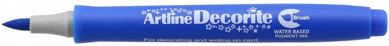 Marker ARTLINE Decorite, varf flexibil (tip pensula) - albastru