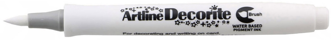 Marker ARTLINE Decorite, varf flexibil (tip pensula) - alb