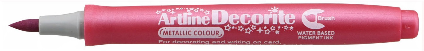 Marker ARTLINE Decorite, varf flexibil (tip pensula) - roz metalizat